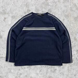 2000's Minimalistic Striped Sleeve's Heavyweight Fleece Sweater